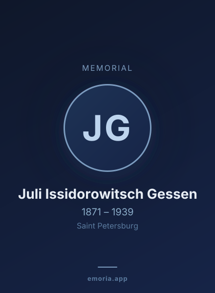 Memorial portrait of Juli Issidorowitsch Gessen