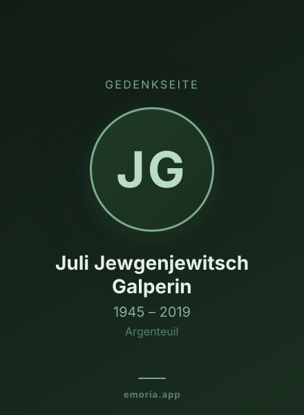 Gedenkportrait von Juli Jewgenjewitsch Galperin
