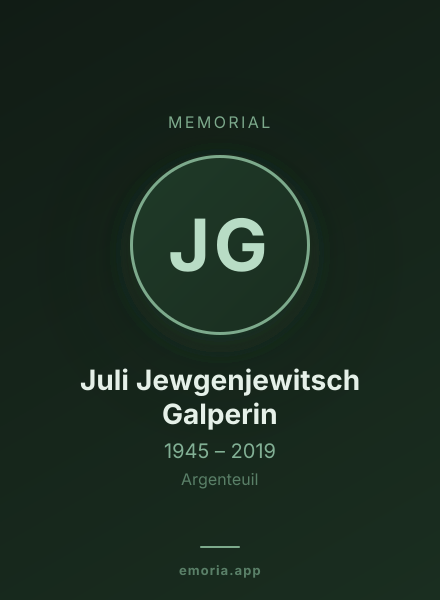 Memorial portrait of Juli Jewgenjewitsch Galperin