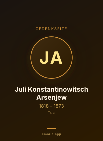 Gedenkportrait von Juli Konstantinowitsch Arsenjew
