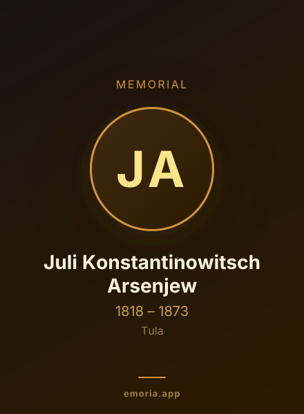 Memorial portrait of Juli Konstantinowitsch Arsenjew