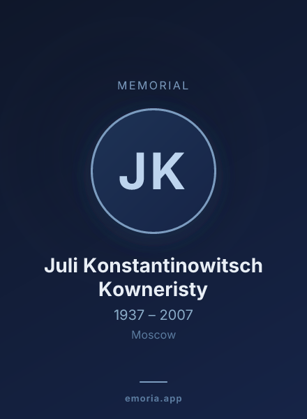 Memorial portrait of Juli Konstantinowitsch Kowneristy