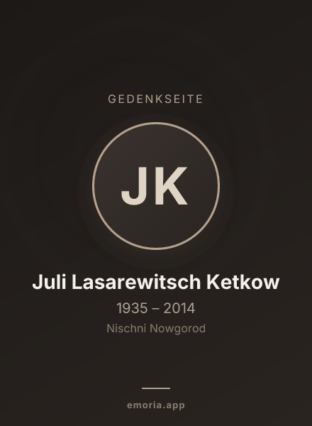 Gedenkportrait von Juli Lasarewitsch Ketkow