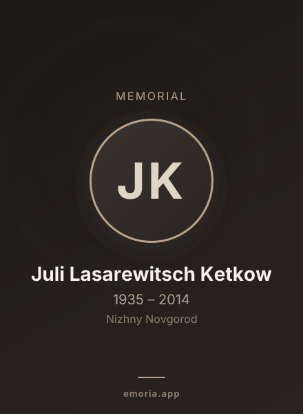 Memorial portrait of Juli Lasarewitsch Ketkow