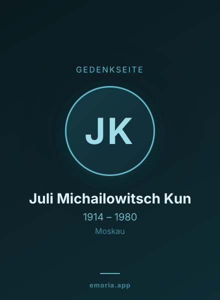 Gedenkportrait von Juli Michailowitsch Kun