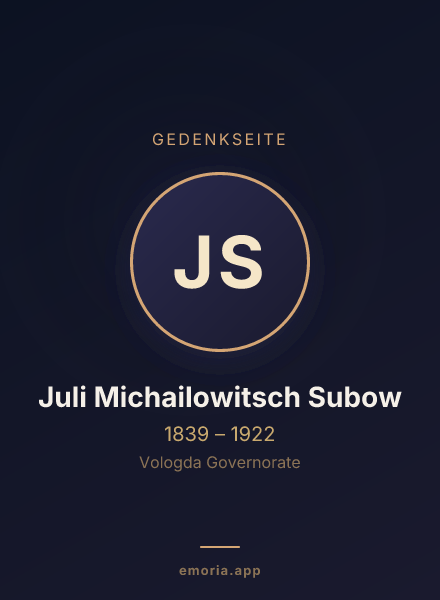 Gedenkportrait von Juli Michailowitsch Subow