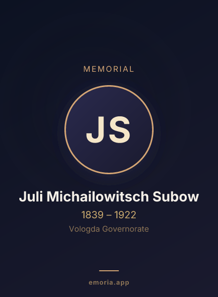 Memorial portrait of Juli Michailowitsch Subow