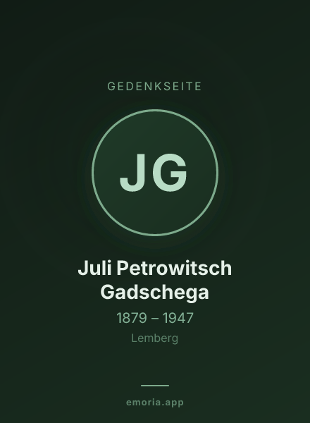 Gedenkportrait von Juli Petrowitsch Gadschega