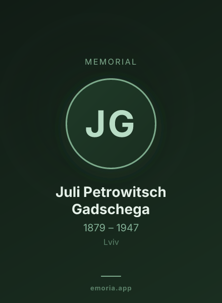Memorial portrait of Juli Petrowitsch Gadschega