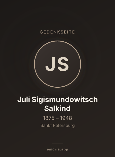 Gedenkportrait von Juli Sigismundowitsch Salkind