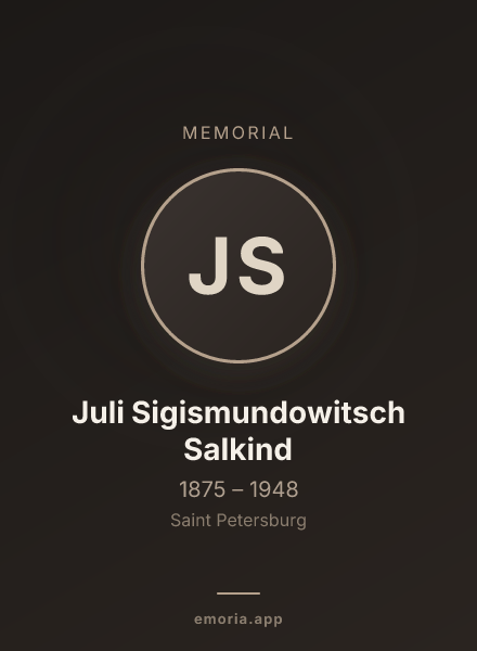 Memorial portrait of Juli Sigismundowitsch Salkind