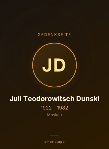 Gedenkportrait von Juli Teodorowitsch Dunski