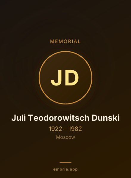 Memorial portrait of Juli Teodorowitsch Dunski