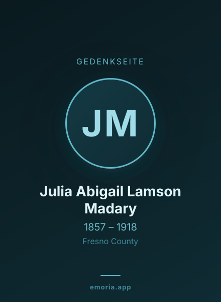 Gedenkportrait von Julia Abigail Lamson Madary