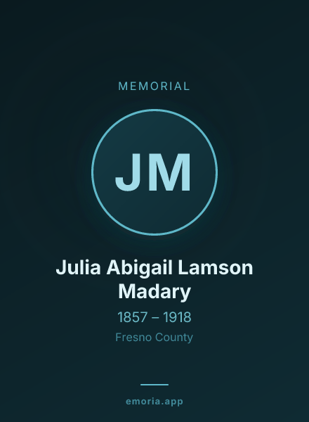 Memorial portrait of Julia Abigail Lamson Madary