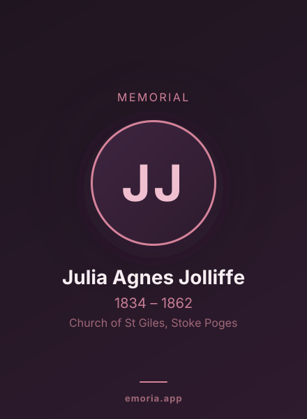 Memorial portrait of Julia Agnes Jolliffe