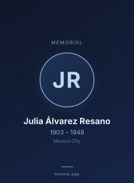 Memorial portrait of Julia Álvarez Resano