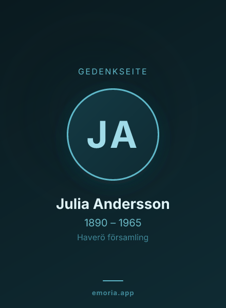 Gedenkportrait von Julia Andersson
