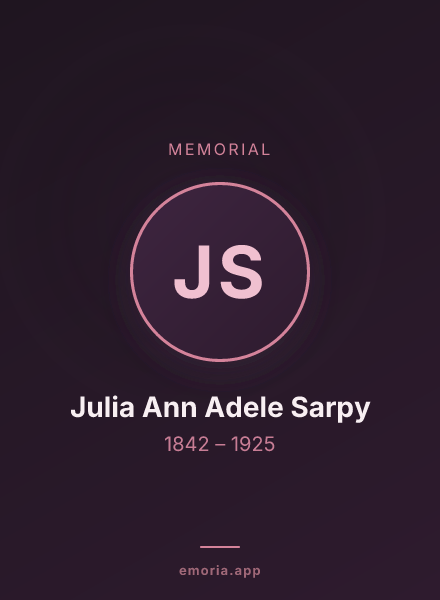 Memorial portrait of Julia Ann Adele Sarpy