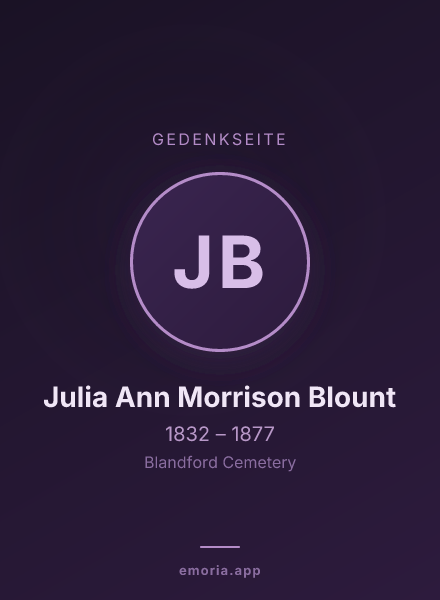 Gedenkportrait von Julia Ann Morrison Blount