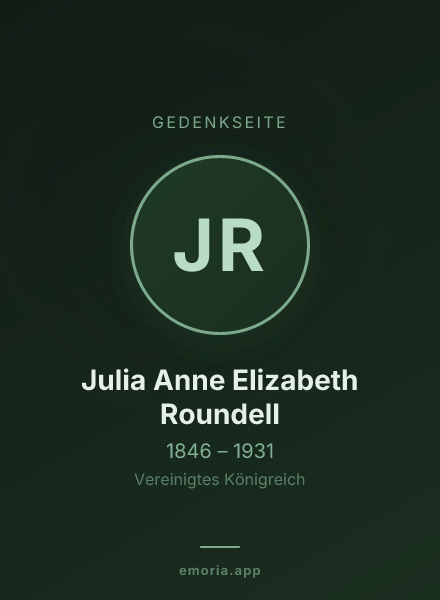Gedenkportrait von Julia Anne Elizabeth Roundell