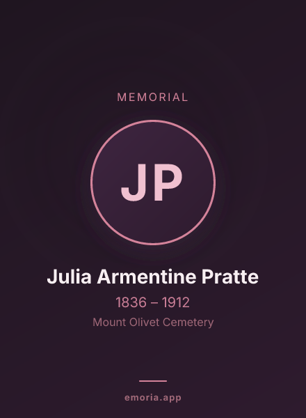 Memorial portrait of Julia Armentine Pratte