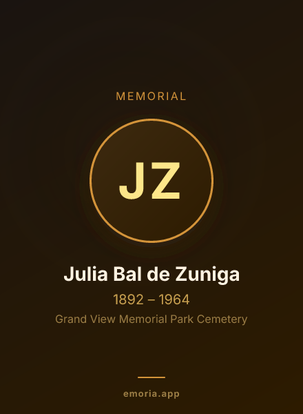 Memorial portrait of Julia Bal de Zuniga