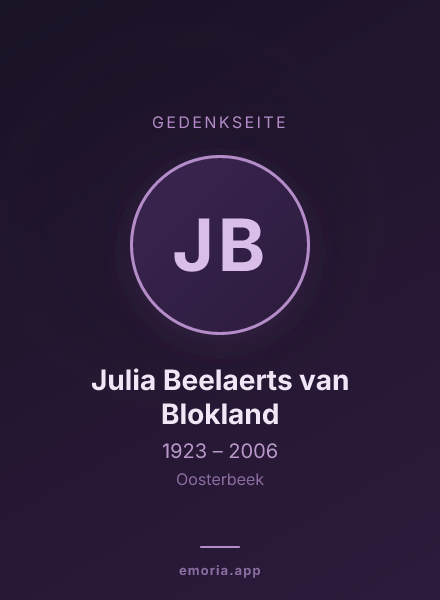 Gedenkportrait von Julia Beelaerts van Blokland