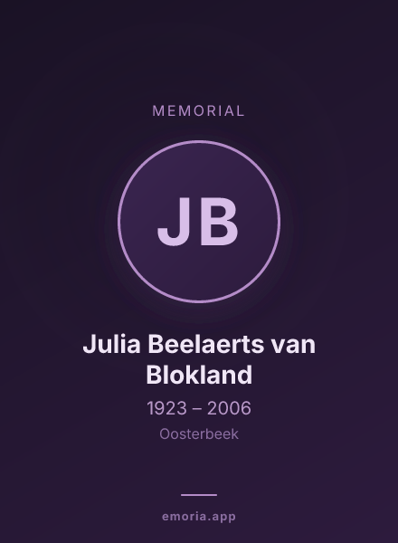 Memorial portrait of Julia Beelaerts van Blokland