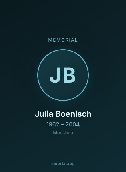 Memorial portrait of Julia Boenisch
