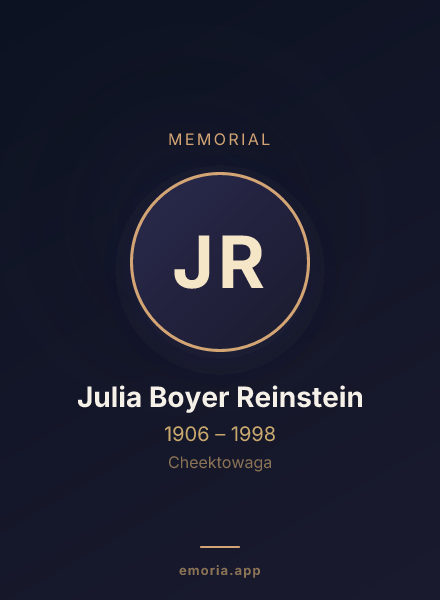 Memorial portrait of Julia Boyer Reinstein