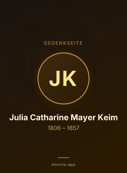 Gedenkportrait von Julia Catharine Mayer Keim