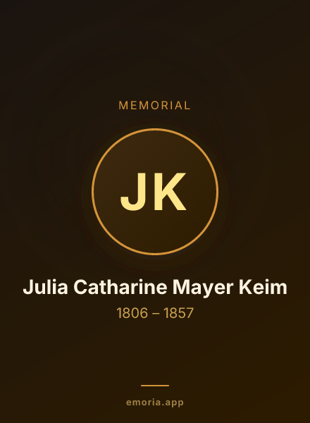 Memorial portrait of Julia Catharine Mayer Keim