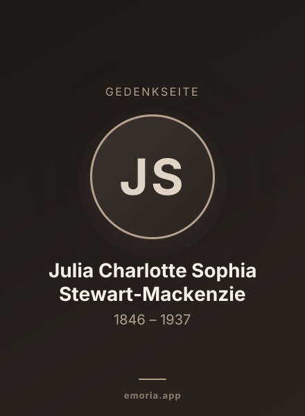 Gedenkportrait von Julia Charlotte Sophia Stewart-Mackenzie