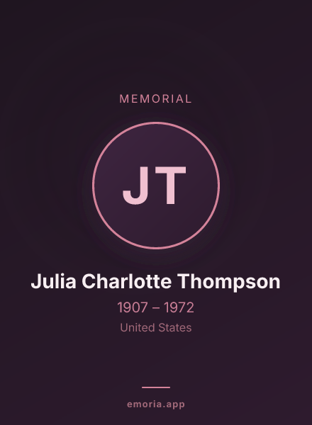 Memorial portrait of Julia Charlotte Thompson