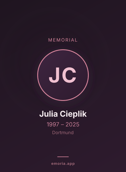 Memorial portrait of Julia Cieplik