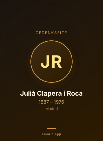 Gedenkportrait von Julià Clapera i Roca