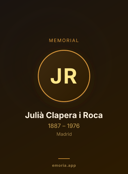 Memorial portrait of Julià Clapera i Roca