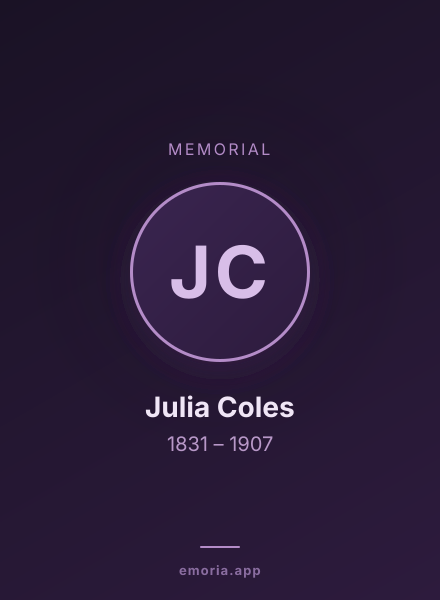 Memorial portrait of Julia Coles