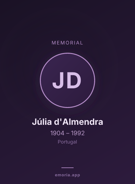 Memorial portrait of Júlia d'Almendra
