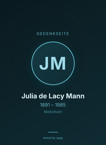 Gedenkportrait von Julia de Lacy Mann