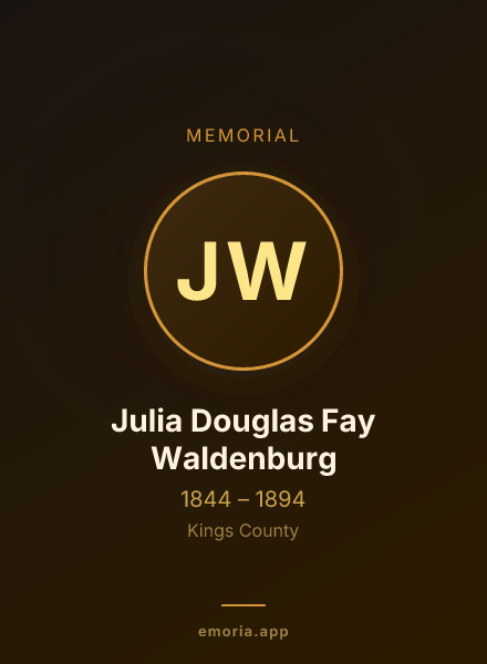 Memorial portrait of Julia Douglas Fay Waldenburg