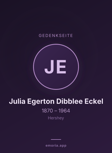 Gedenkportrait von Julia Egerton Dibblee Eckel