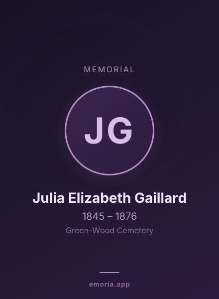 Memorial portrait of Julia Elizabeth Gaillard