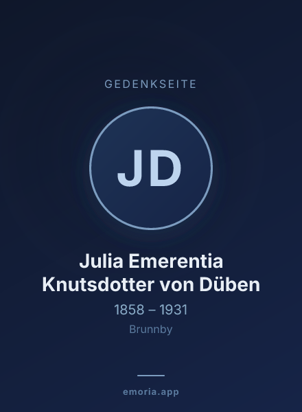 Gedenkportrait von Julia Emerentia Knutsdotter von Düben