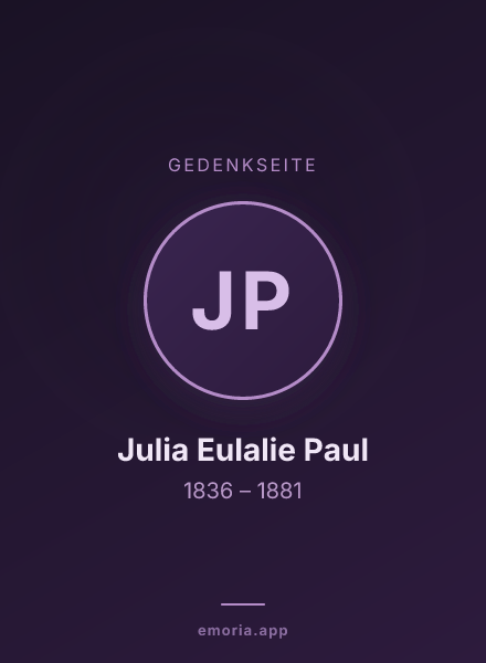 Gedenkportrait von Julia Eulalie Paul