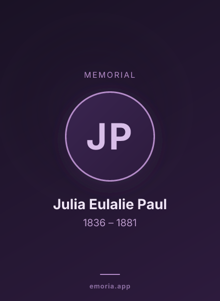 Memorial portrait of Julia Eulalie Paul