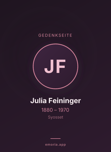 Gedenkportrait von Julia Feininger