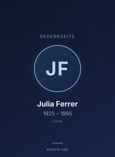 Gedenkportrait von Julia Ferrer