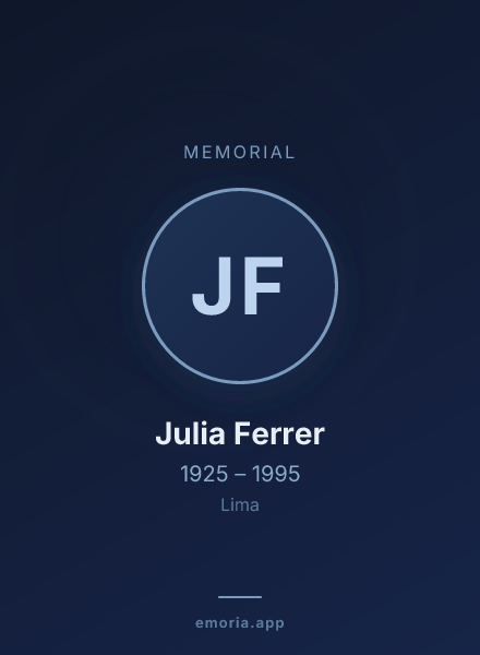 Memorial portrait of Julia Ferrer